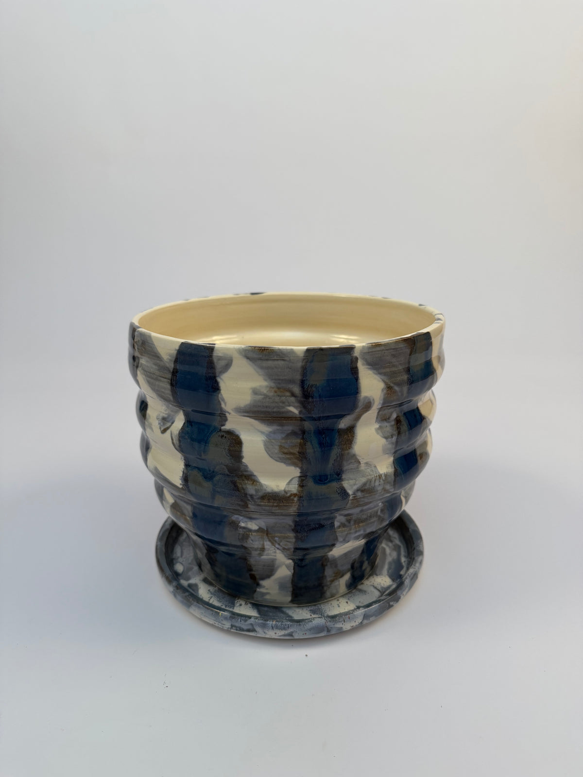 Striped Planter Blue