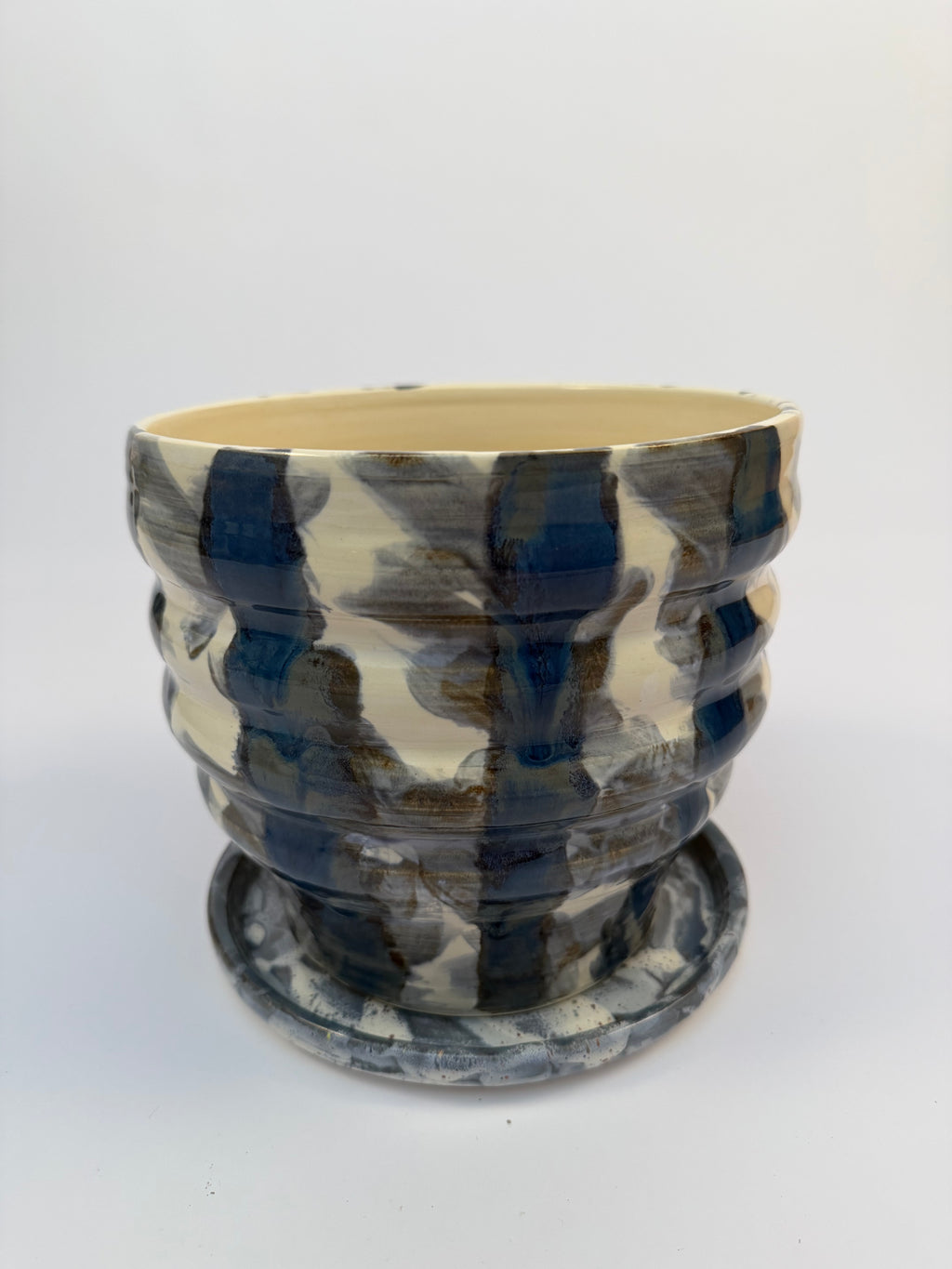 Striped Planter Blue